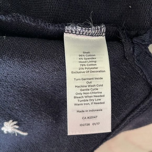 NWOT Talbots Women’s Navy Jacket With White Embroidered Palm Trees Size Large - Picture 8 of 8